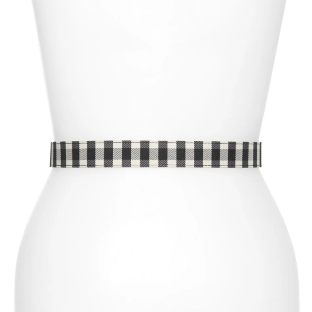 NWT $198 Tory Burch REVERSIBLE Belt in Black Leather and Gingham -Various Sizes! - Picture 5 of 11